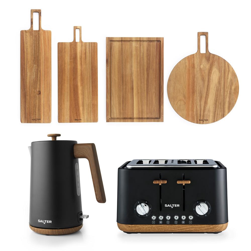 salter Toronto Kettle Toaster & Serving Board Set – Black