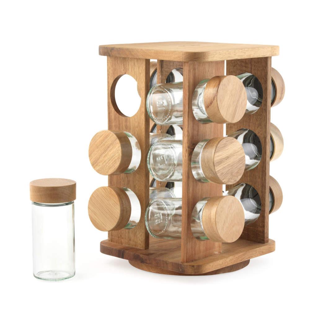 salter Toronto Rotating Spice Rack – 12 Refillable Glass Jars