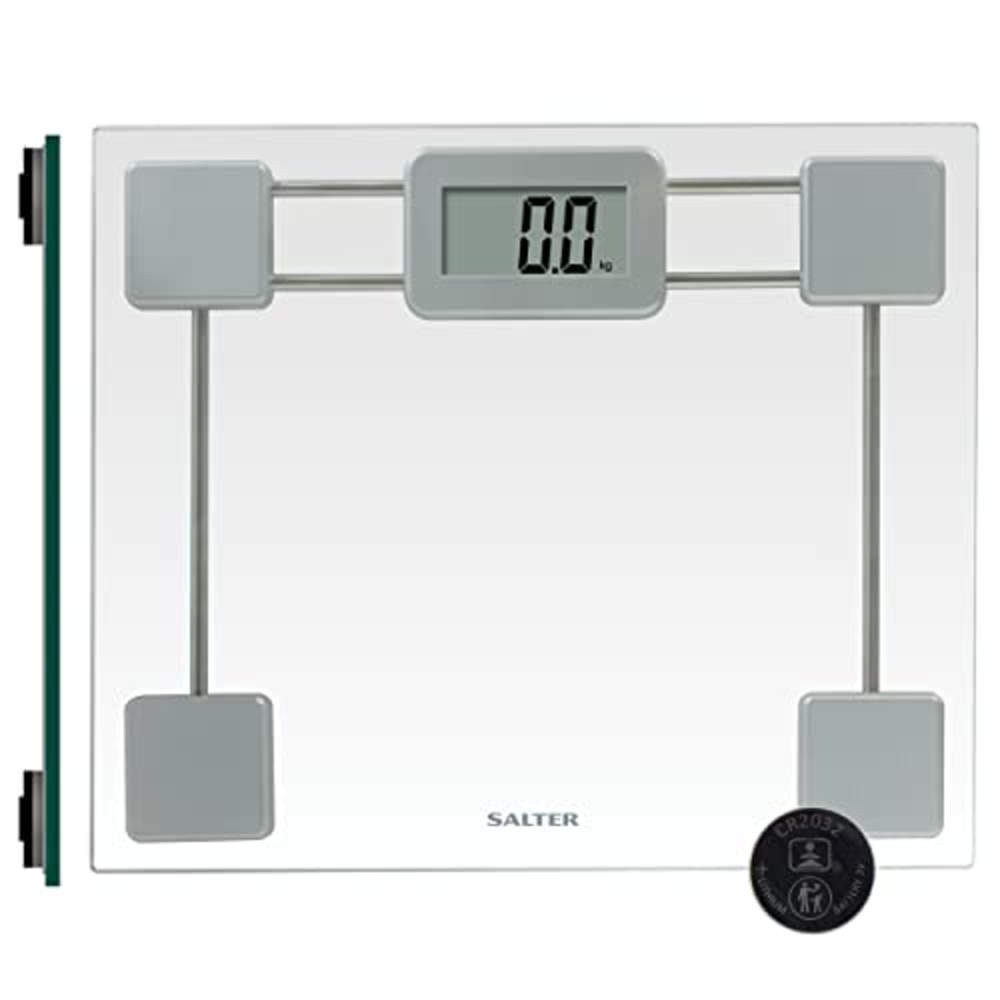 salter Toughened Glass Digital Bathroom Scale - Clear