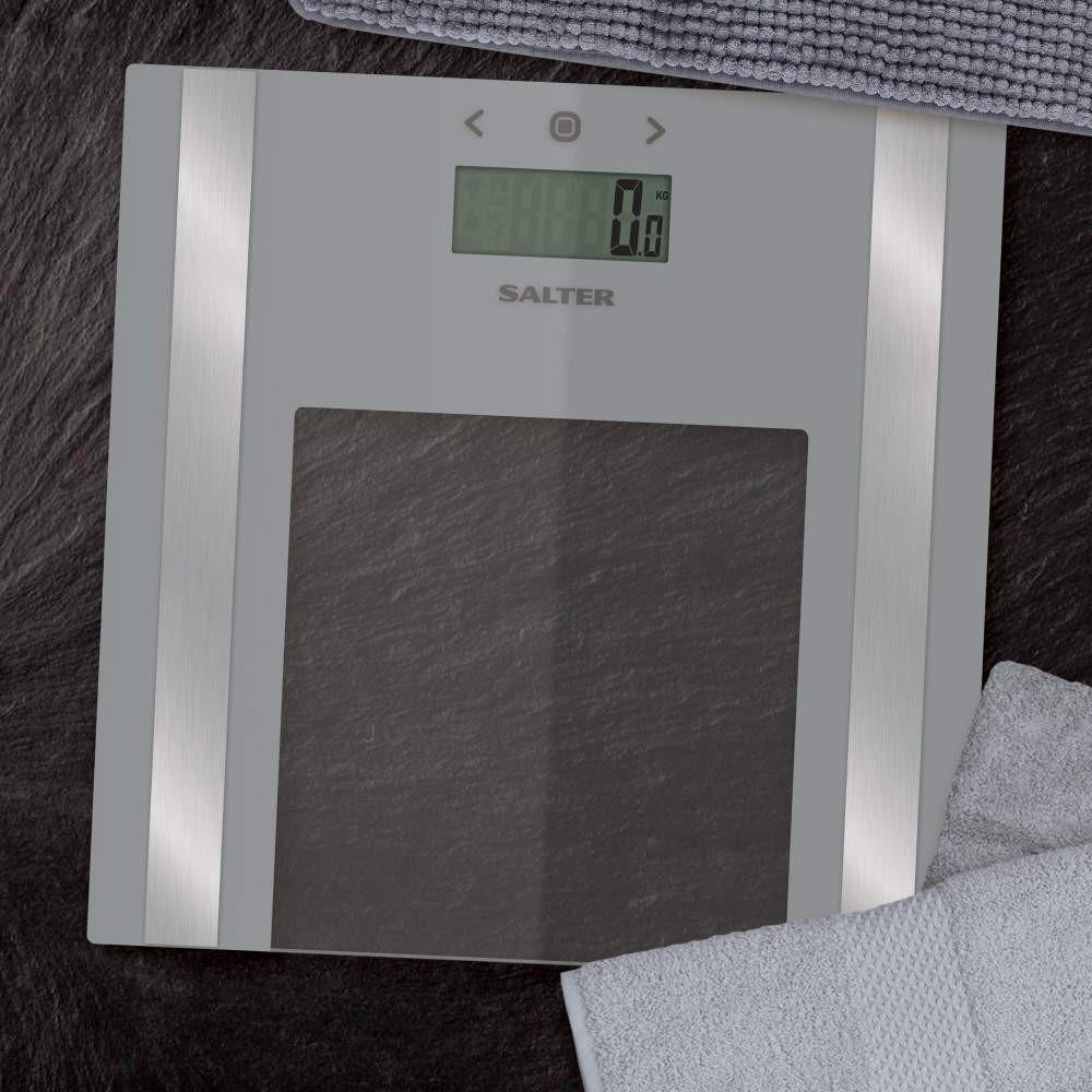 Salter Ultra Slim Glass Analyser Bathroom Scale - Silver