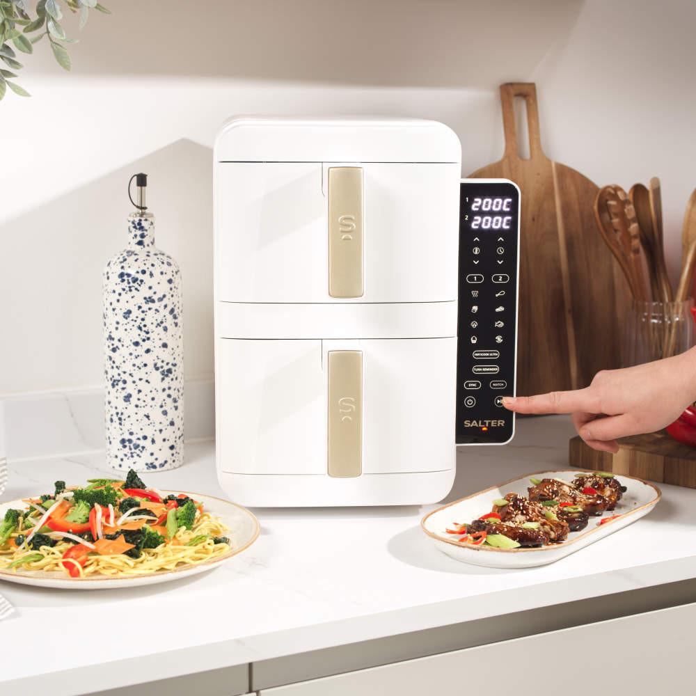 Salter VertiCook Ultra Stackable Air Fryer - White/Gold