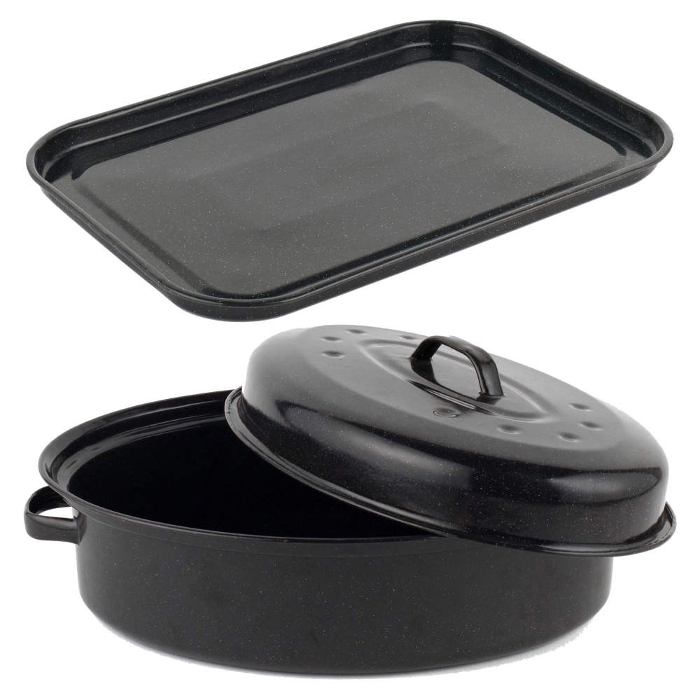 salter Vitreous Enamel 36cm Baking Tray & Roaster Set