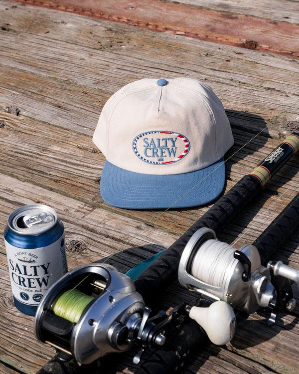 Salty Crew America A-Frame Snapback Hat - White/Slate