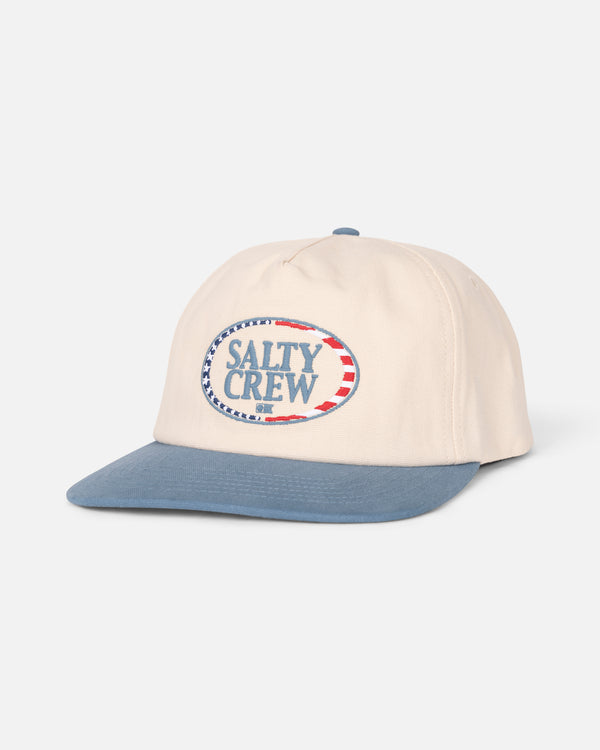 salty crew America A-Frame Snapback Hat - White/Slate