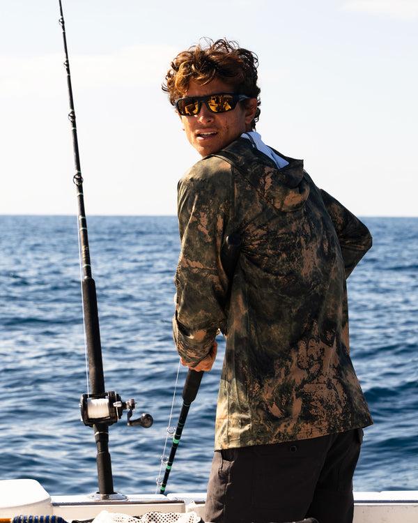 Salty Crew Apex Perforated Sunshirt Hoodie - Deep Forest