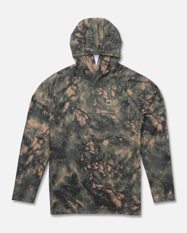 salty crew Apex Perforated Sunshirt Hoodie - Deep Forest