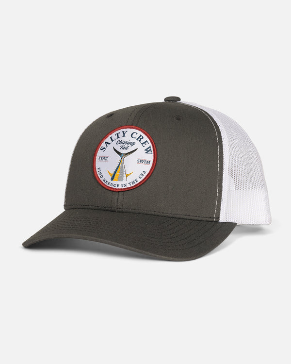 salty crew Bottom Dweller Retro Trucker Hat - Charcoal White