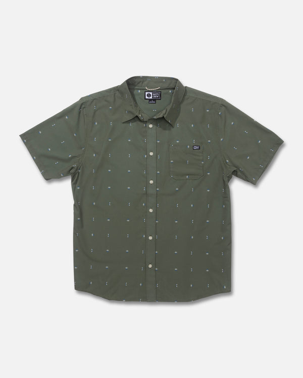salty crew Breezer Perforated Button Up - Four Leaf Clover