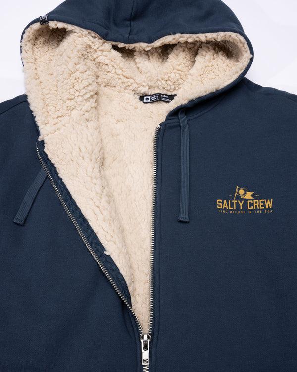 Salty Crew Coastal Sherpa Fleece Hoodie - Midnight Navy