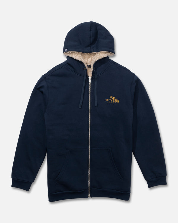 salty crew Coastal Sherpa Fleece Hoodie - Midnight Navy