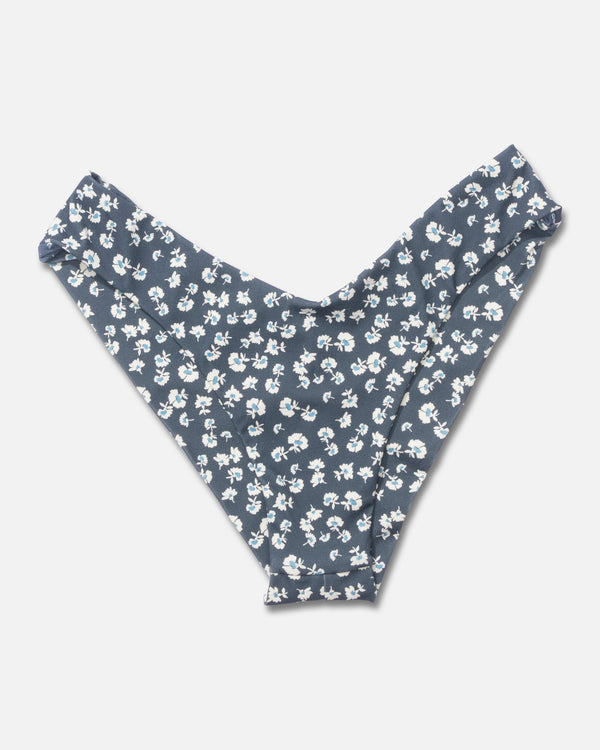 Salty Crew Falling Floral Skimpy V Bikini Bottom - Fin Blue