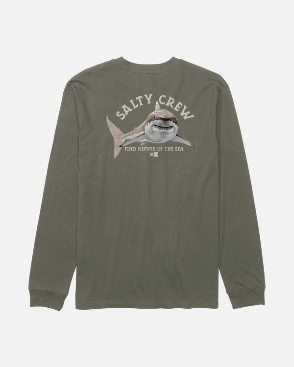 salty crew Lurking Boys Long Sleeve Tee - Dusty Olive