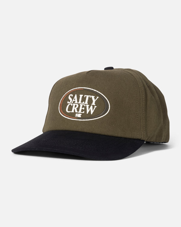 salty crew A-Frame 5 Panel Hat - Olive/Black