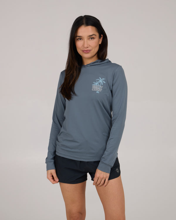 Salty Crew A Frame Sunshirt Hoodie - Fin Blue