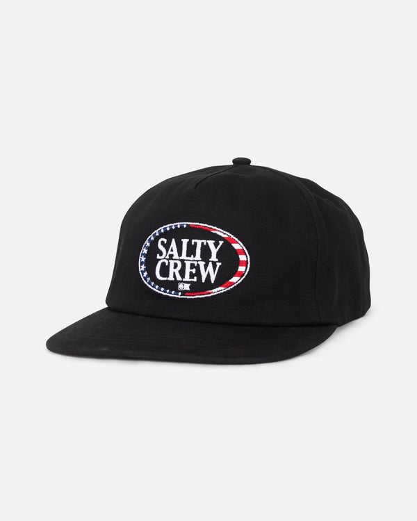 salty crew America A-Frame Snapback Hat - Black