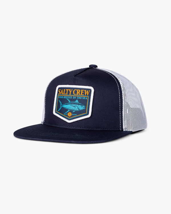 salty crew Angler Trucker Hat - Navy White