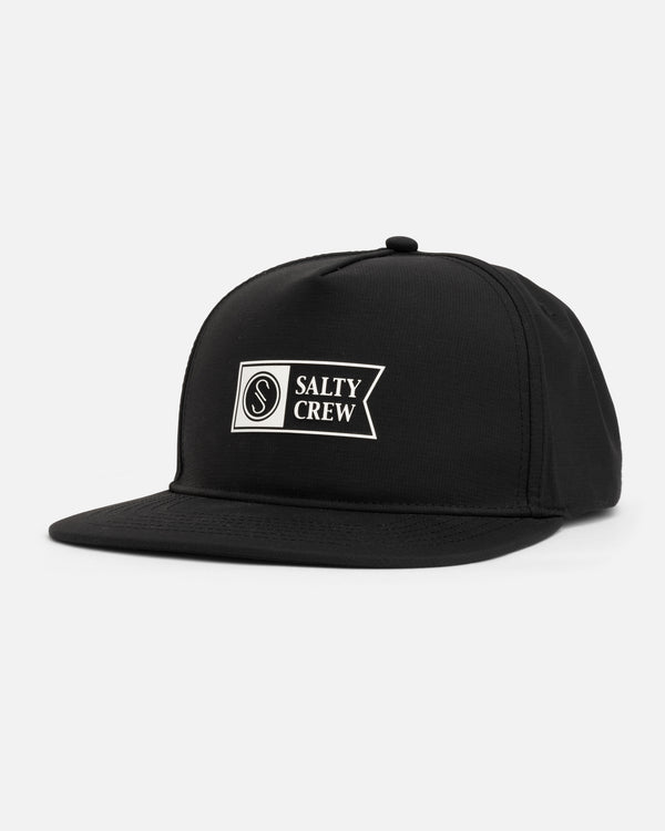 salty crew Apex 5 Panel Hat - Black