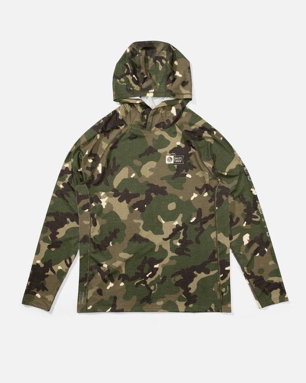 salty crew Apex Perforated Sunshirt Hoodie - Camo