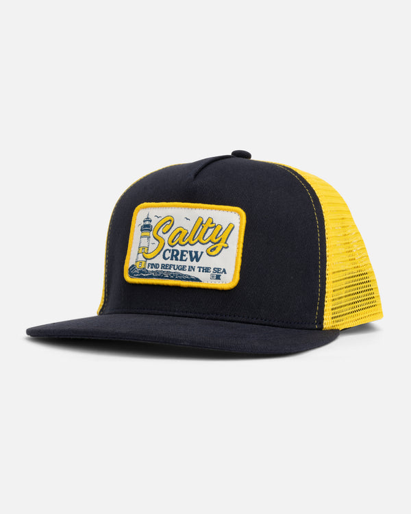 salty crew Ashore Trucker Hat - Navy Gold