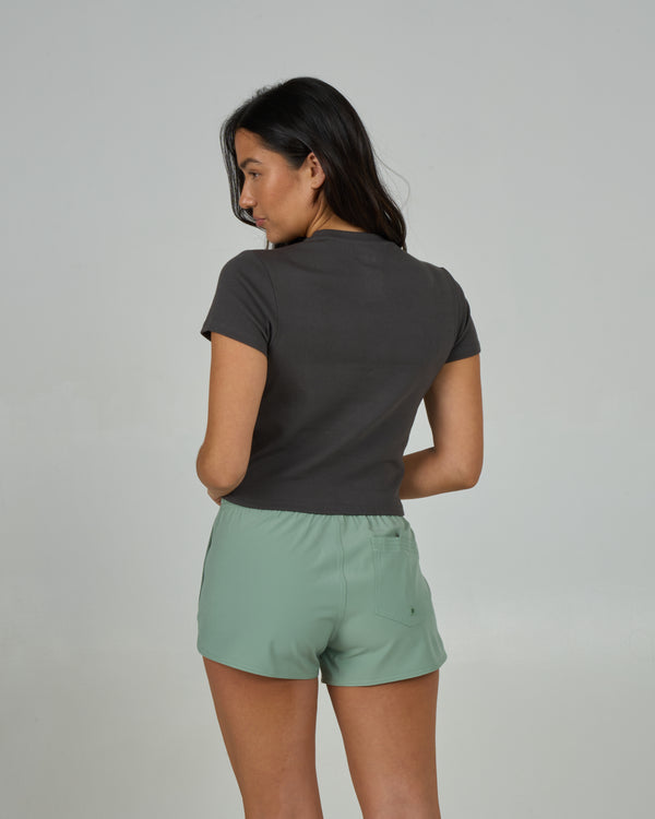 Salty Crew Baja Baby Tee - Charcoal