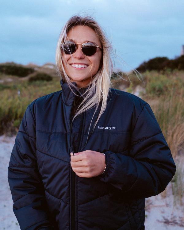 salty crew Barrier Puffer Jacket - Black