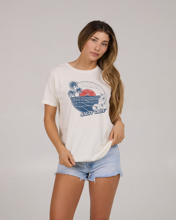 salty crew Beach Scene Boyfriend Tee - Off White