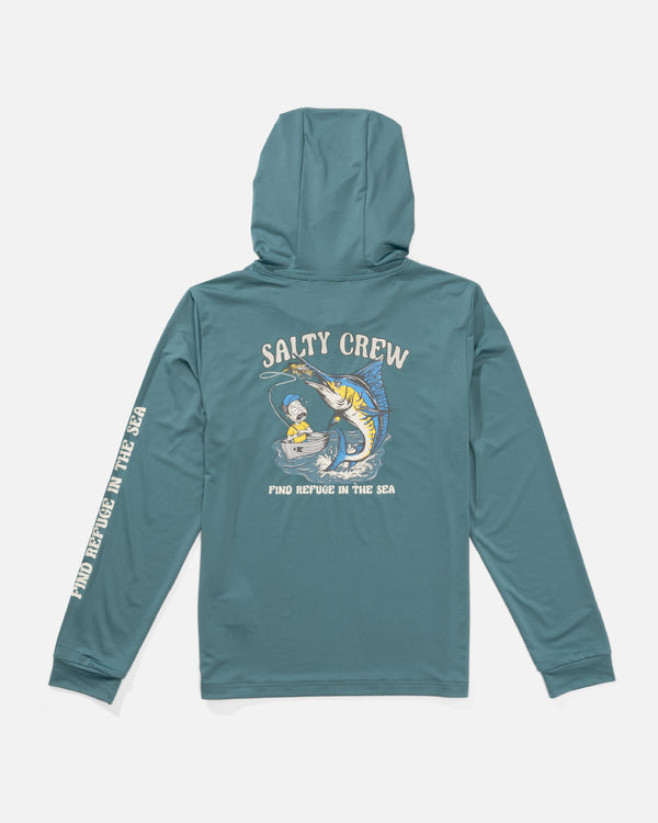 salty crew Big Bill Boys Sunshirt Hoodie - Hydro