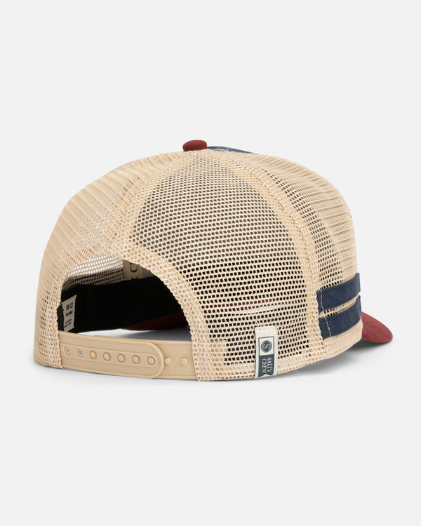 Salty Crew Bill Club Trucker Hat - Navy Burgundy