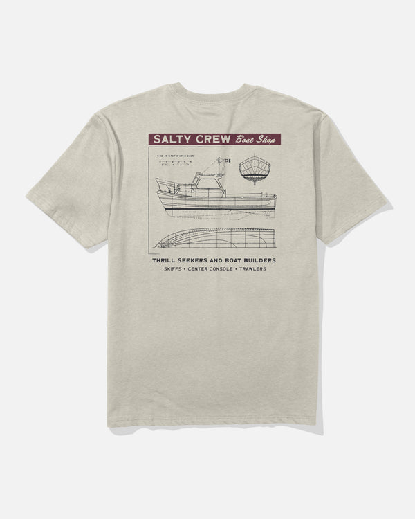 salty crew Boat Shop Classic Tee - Bone