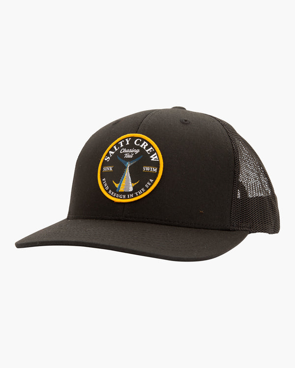 salty crew Bottom Dweller Retro Trucker Hat - Black