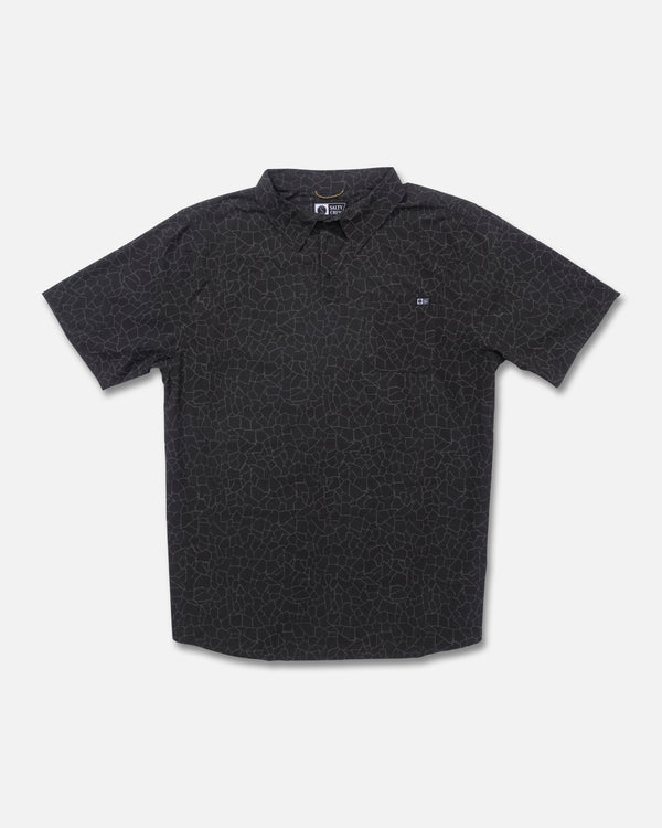 salty crew Breezer Perforated Polo - Pirate Black