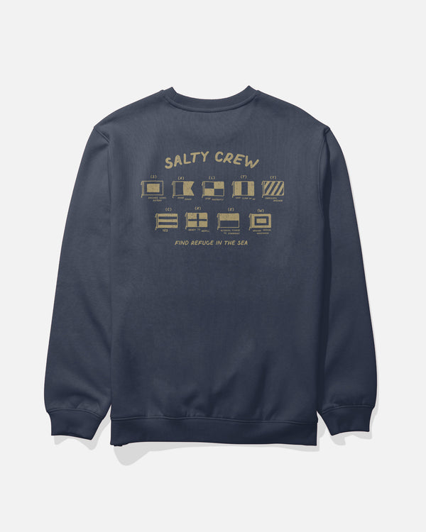 salty crew Call Sign Crew Fleece - Navy