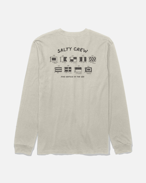 salty crew Call Sign Long Sleeve Tee - Bone
