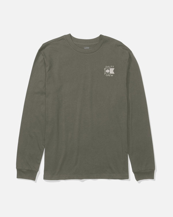 Salty Crew Call Sign Long Sleeve Tee - Dusty Olive