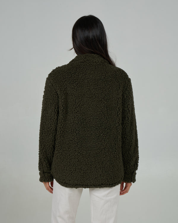 Salty Crew Calm Seas Shacket - Dark Olive