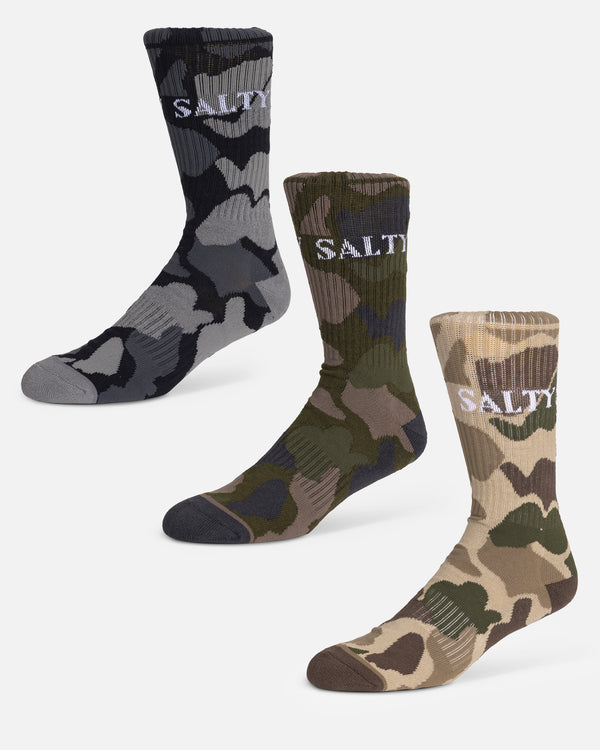 salty crew Camo 3-Pack Sock Box - Assorted