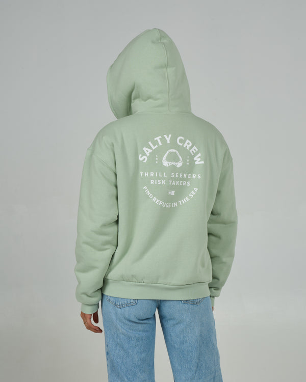 salty crew Chompers Zip Sherpa Hoodie - Meadow Green