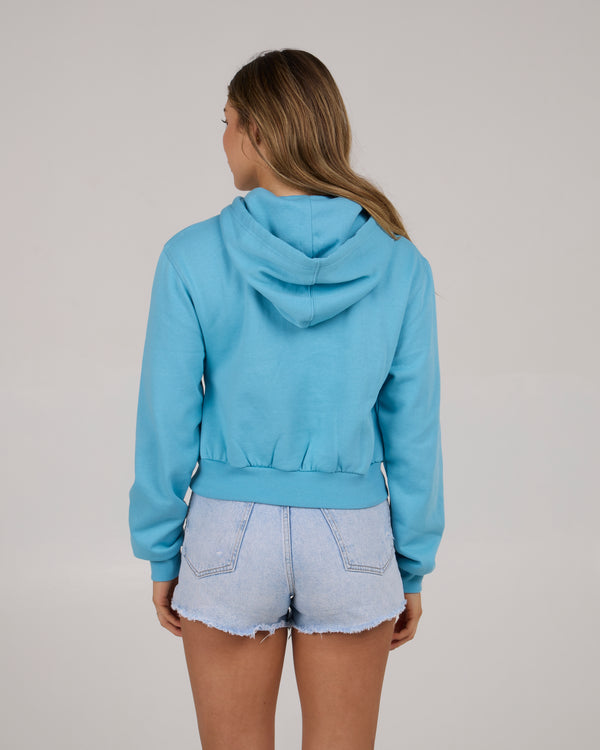 Salty Crew Daybreak Crop Fleece Hoodie - Lagoon Blue