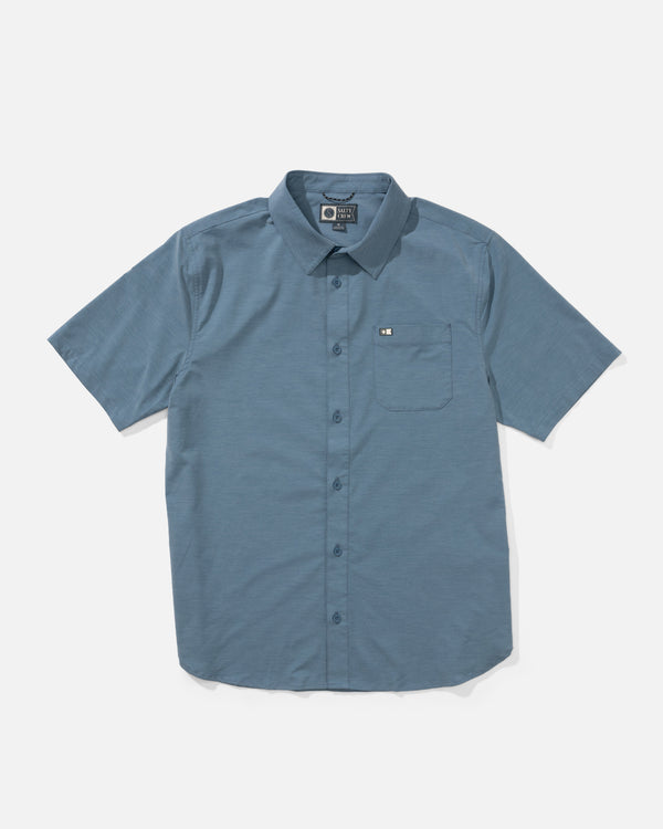 salty crew Drifter UV Button Up - Channel Blue