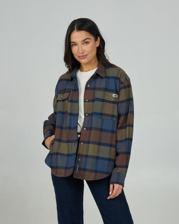 salty crew Fathom Flannel - Espresso