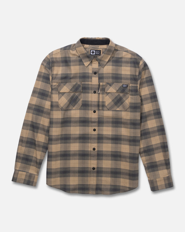 salty crew Fathom Tech Flannel - Khaki