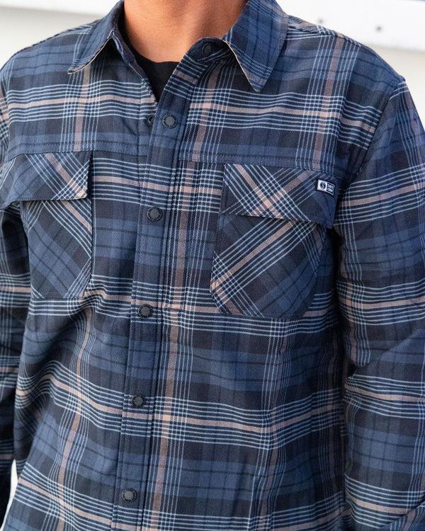 Salty Crew Fathom Tech Flannel - Navy Khaki