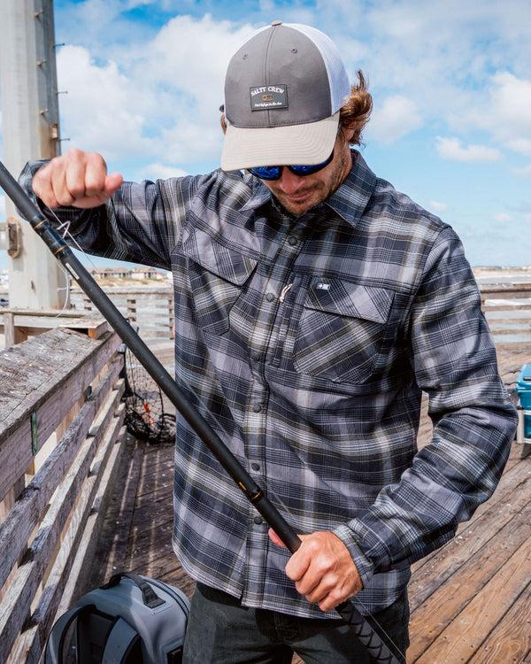 Salty Crew Fathom Tech Flannel - Pirate Black