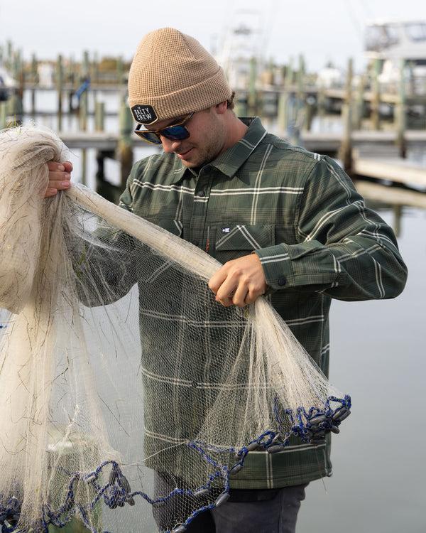 Salty Crew Fathom Tech Shacket - Green