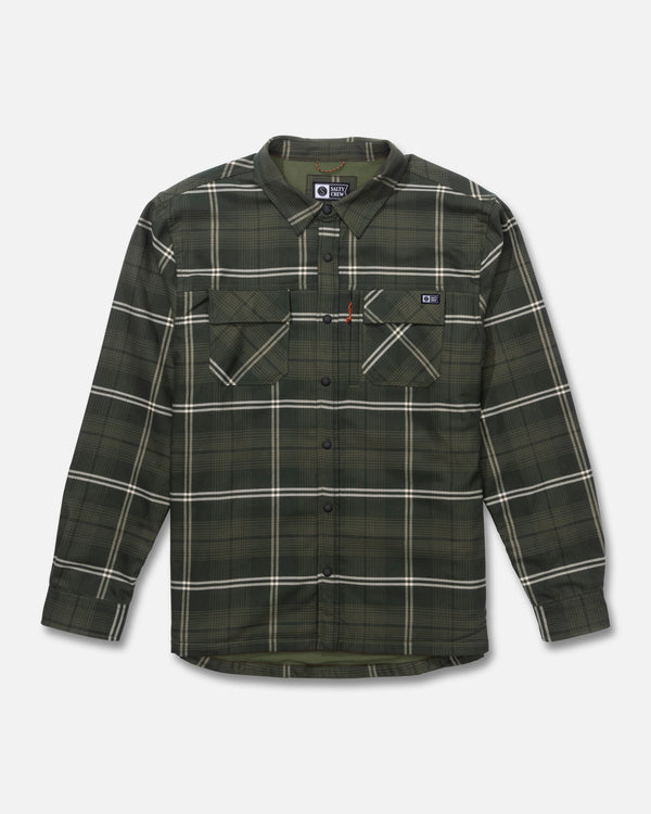 salty crew Fathom Tech Shacket - Green