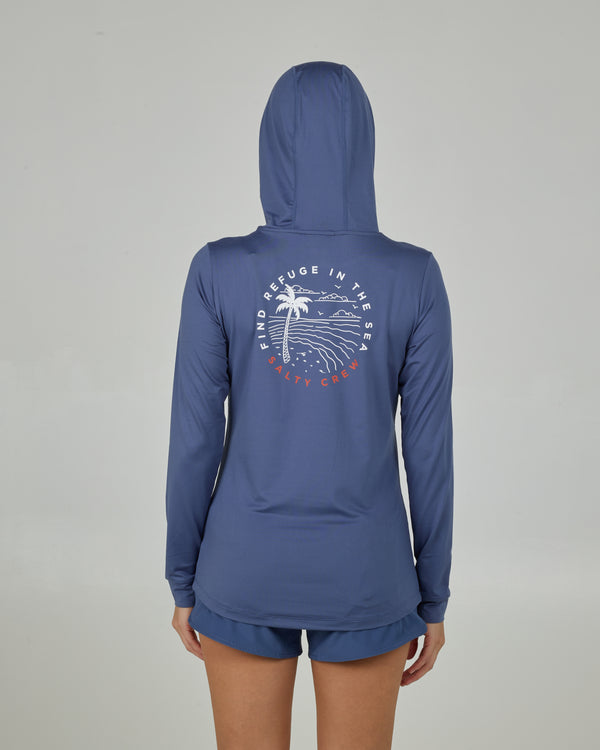 Salty Crew Fireworks Sunshirt Hoodie - Indigo