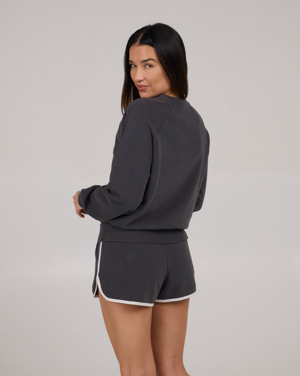 Salty Crew First Mate Crew Fleece - Charcoal