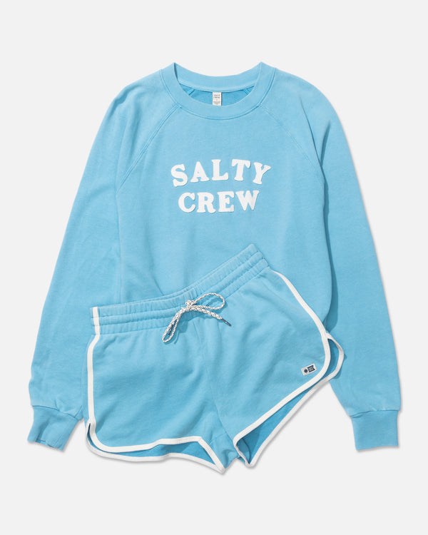 Salty Crew First Mate Crew Fleece - Lagoon Blue