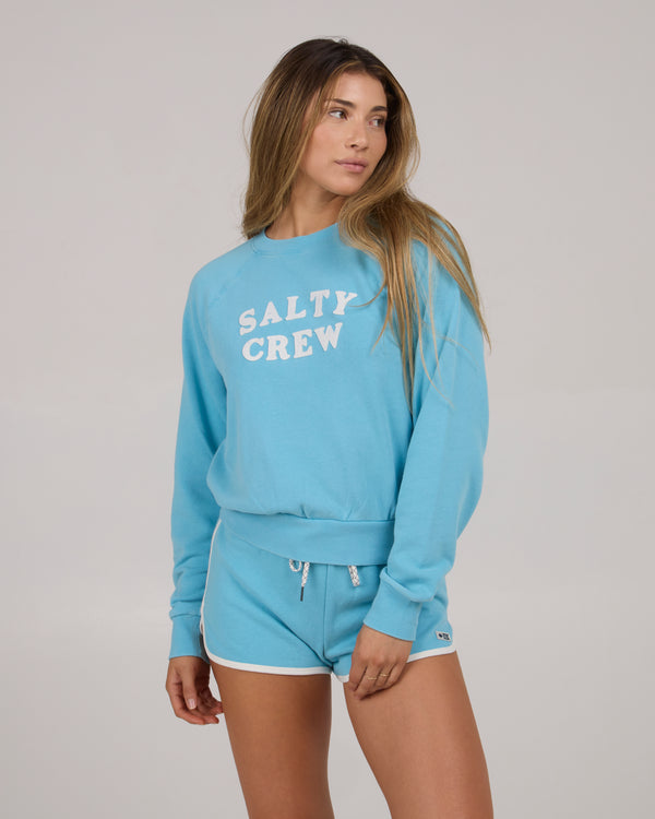 salty crew First Mate Crew Fleece - Lagoon Blue