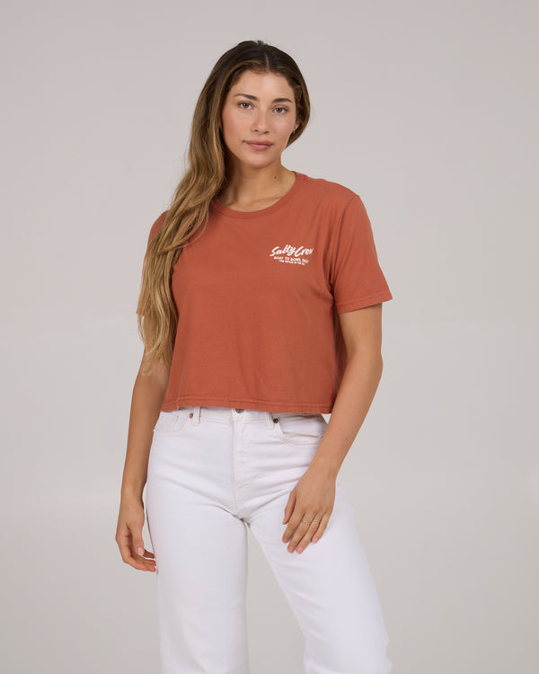 Salty Crew Fish Bowl Crop Tee - Sierra